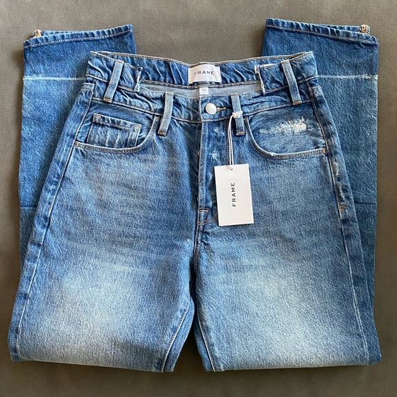 Frame Denim Denim - Frame Denim High-Rise Jeans in Medium Blue Wash
